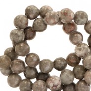 Natural stone beads round 6mm Fossil grey